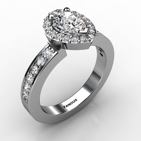 18k White Gold Engagement Ring 0.514ct - 1002176-18kw